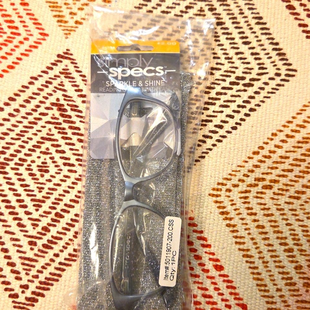 Simply specs reading glasses with case +2.00